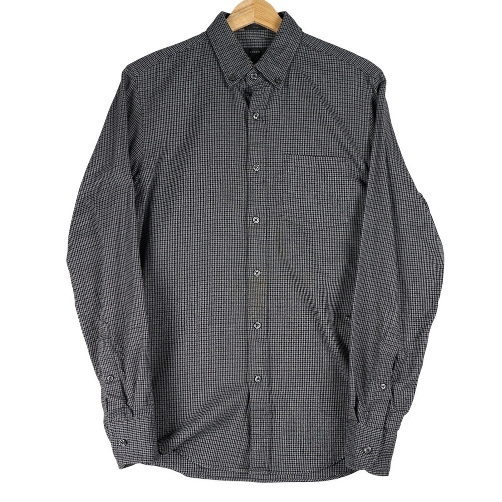 J. Crew‎ Slim Fit Button Down Long Sleeve Shirt Mens Size S Grey Plaid